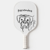 Whimsical Boxer: bewerkbare tekstregel Pickleball Paddle (Voorkant)