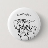 Whimsical Boxer: bewerkbare tekstregel Ronde Button 5,7 Cm (Voorkant)