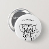 Whimsical Boxer: bewerkbare tekstregel Ronde Button 5,7 Cm (Voorkant /achterkant)