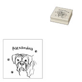Whimsical Boxer: bewerkbare tekstregel Rubberstempel (Gestempeld)