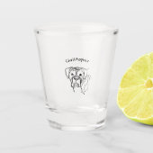Whimsical Boxer: bewerkbare tekstregel Shot Glas (Voorkant)