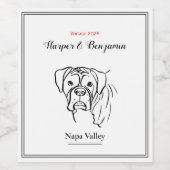 Whimsical Boxer: bewerkbare tekstregel Wijn Etiket (Enkel label)