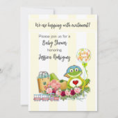 Whimsical Boy Frog Baby shower Invitation Kaart (Voorkant)