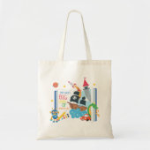Whimsical Boy Library Book Canvas tas (Voorkant)