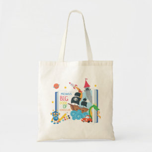 Whimsical Boy Library Book Canvas tas