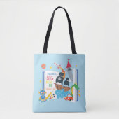 Whimsical Boy Library Book Canvas tas (Voorkant)