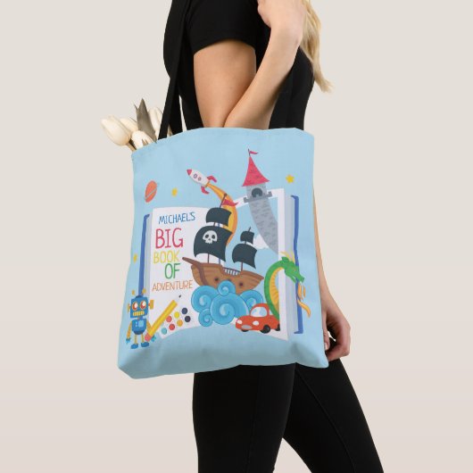 Whimsical Boy Library Book Canvas tas (Dichtbij)