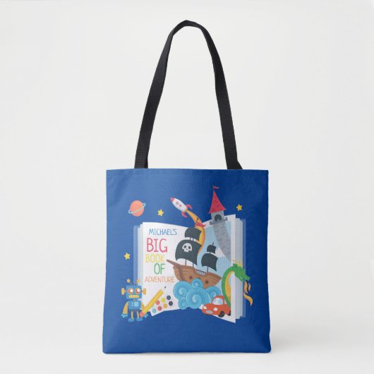 Whimsical Boy Library Book Tote Bag (Voorkant)
