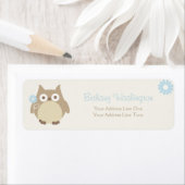 Whimsical Boy Owl Baby shower Etiket (Insitu)