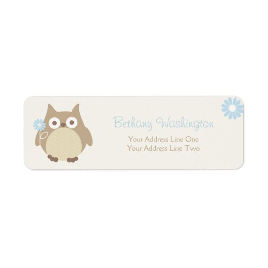 Whimsical Boy Owl Baby shower Etiket (Voorkant)