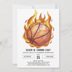 Whimsical Boy Waterverf Basketbal Verjaardag Kaart