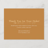 Whimsical Bread Bakery Cake Care Instructions Bedankkaart (Achterkant)