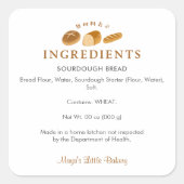 Whimsical Bread Home Bakery Ingredient Product Vierkante Sticker (Voorkant)