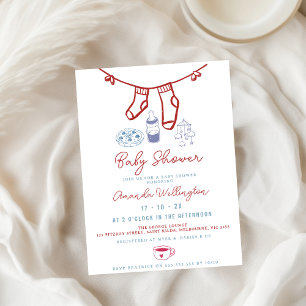 Whimsical Brewing Coffee Hand Drawn Baby shower Kaart