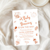 Whimsical Brewing Coffee Hand Drawn Baby shower Kaart