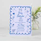 Whimsical Brewing Coffee Hand Drawn Baby shower Kaart (Staand voorkant)