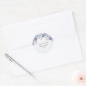 Whimsical Bridal Shower with Soft Blue Flowers Ronde Sticker (Envelop)