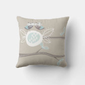 Whimsical Bride Groom Blue Wedding Owls Cushion Kussen (Achterkant)