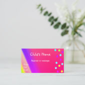 Whimsical Bright Children's Calling Card Contactkaartje (Staand voorkant)
