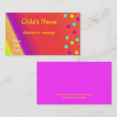 Whimsical Bright Children's Calling Card Contactkaartje (Voorkant / Achterkant)