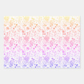 Whimsical Bright Neon Kleurrijke Wildflower Garden Inpakpapier Vel (Voorkant 3)
