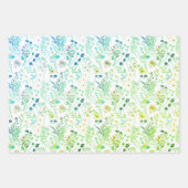 Whimsical Bright Neon Kleurrijke Wildflower Garden Inpakpapier Vel (Voorkant 2)