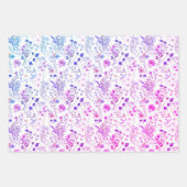 Whimsical Bright Neon Kleurrijke Wildflower Garden Inpakpapier Vel (Voorkant)