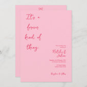 Whimsical Bright Pink bruiloft uitnodiging (Voorkant / Achterkant)