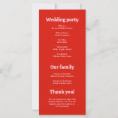 Whimsical Bright Red en Pink Wedding Programma (Achterkant)