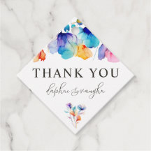 Whimsical Bright Wild Flower Wedding Favor Labels