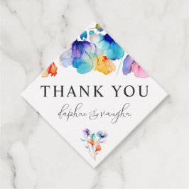 Whimsical Bright Wild Flower Wedding Favor Labels