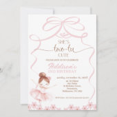 Whimsical Brown Ballerina Two Tu Schattige 2e verj Kaart (Voorkant)