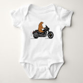 Whimsical brown beer op een motorfiets romper (Voorkant)