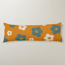 Whimsical Brown & Blue Floral Retro, vrolijk