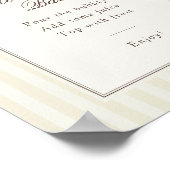 Whimsical Brown Bow Striped Mom-osa Bar Poster (Hoek)