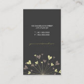 Whimsical Brown Dandelions Love Hearts Moderne Chi Visitekaartje (Achterkant)