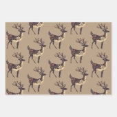 Whimsical Brown Deer Christmas Inpakpapier Vel (Voorkant)