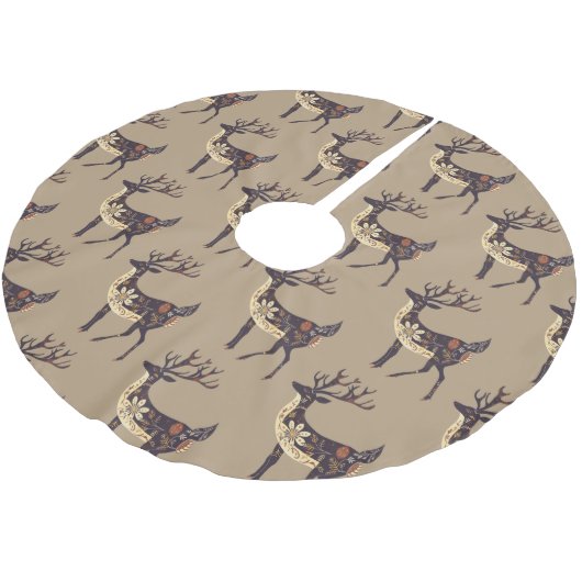 Whimsical Brown Deer Christmas Kerstboom Rok (Gekanteld)