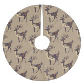Whimsical Brown Deer Christmas Kerstboom Rok (Voorkant)