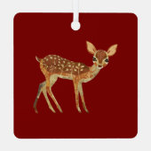 Whimsical Brown Deer Christmas Metalen Ornament (Achterkant)