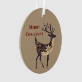 Whimsical Brown Deer Christmas Ornament (voorkant)