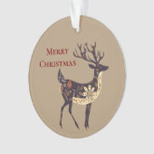 Whimsical Brown Deer Christmas Ornament (voorkant)