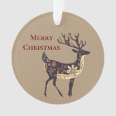 Whimsical Brown Deer Christmas Ornament (voorkant)