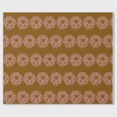 Whimsical Brown en Pink Christmas Wreath Pattern Cadeaupapier (Vlak)