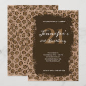 Whimsical Brown Leopard Grunge 21 ste verjaardag Kaart (Voorkant / Achterkant)