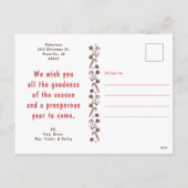 Whimsical Brown & Red Christmas Scene Briefkaart (Achterkant)