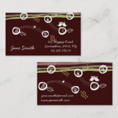 Whimsical Brown Retro is eigenaar van familieneste Visitekaartje (Voorkant / Achterkant)