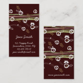 Whimsical Brown Retro is eigenaar van familieneste Visitekaartje (Voorkant / Achterkant)