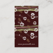 Whimsical Brown Retro is eigenaar van familieneste Visitekaartje (Achterkant)