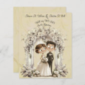 Whimsical Bruid Bruidegom Wedding Arch (Voorkant / Achterkant)